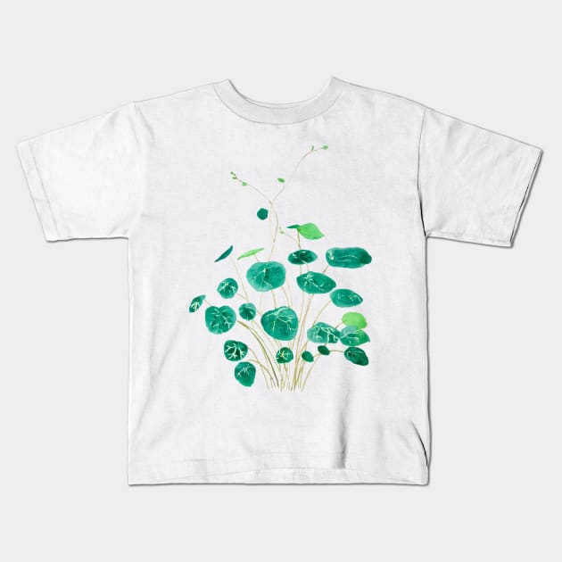 indoor green plant  watercolor Kids T-Shirt by colorandcolor